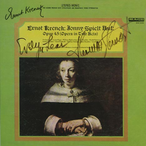 This the autograph page of Ernst Krenek.