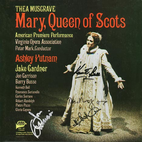 This the autograph page of Thea Musgrave.